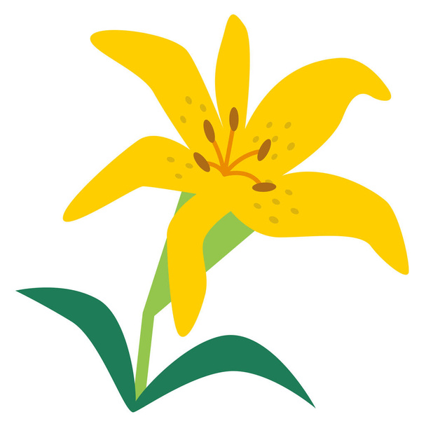 Цветение цветок икона в плоском стиле - Вектор,изображение