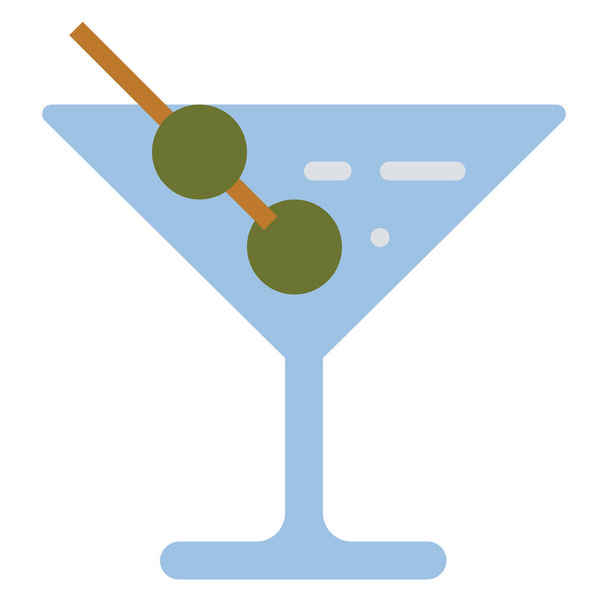 beach beverage cocktail icon in Flat style - Wektor, obraz