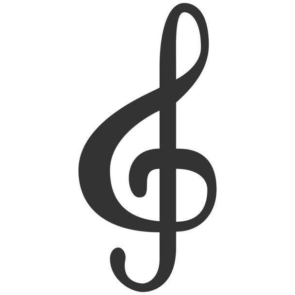 clef key icône de mélodie dans le style solide - Vecteur, image