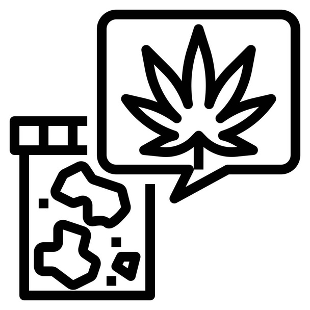 ícone de cânhamo de secagem de cannabis em estilo esboço - Vetor, Imagem