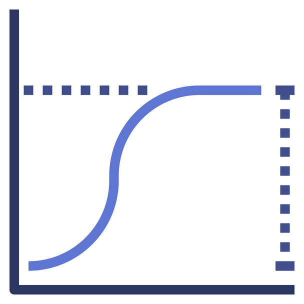 gráfico de curvas icono de retraso en estilo plano - Vector, Imagen