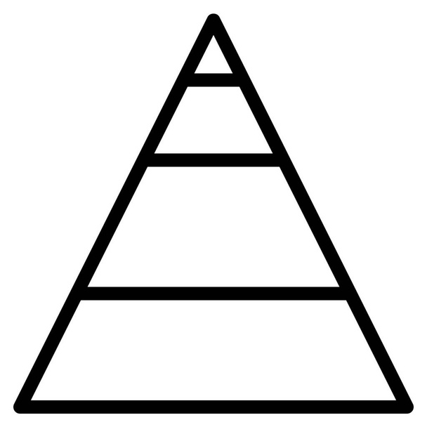 Datenpyramidendreieck-Symbol im Outline-Stil - Vektor, Bild