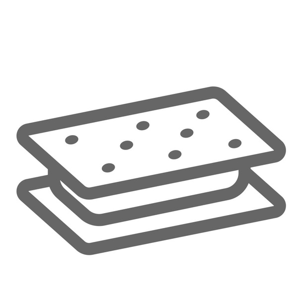 печенье десерт значок закуски в стиле абрис - Вектор,изображение