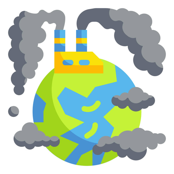 иконка пыли загрязнения воздуха в природе, на открытом воздухе и категории приключений - Вектор,изображение