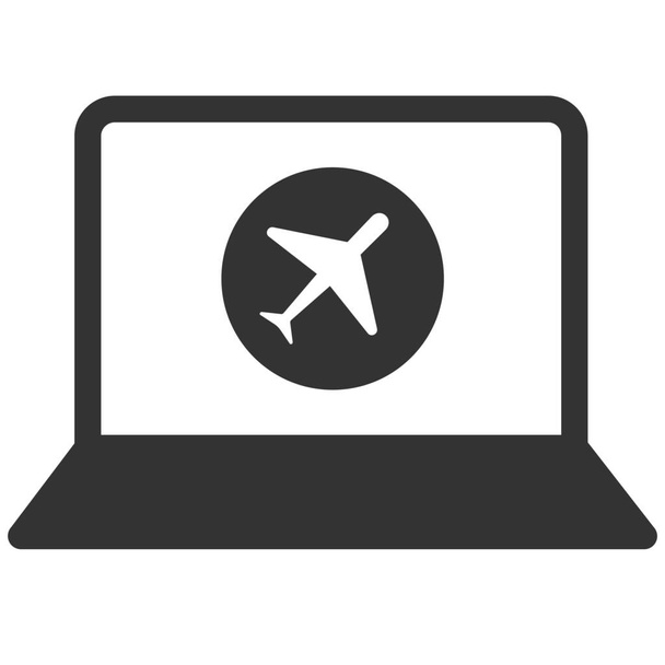 lotnicza ikona rezerwacji lotu w stylu Solid - Wektor, obraz