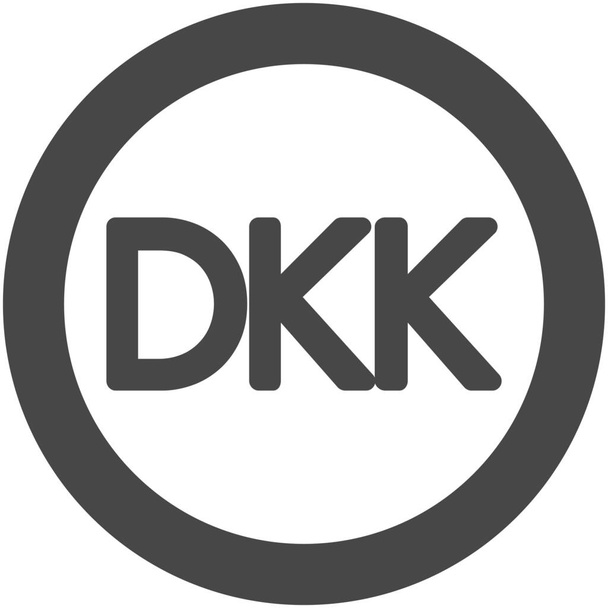 valuta corona danese icona dkk in stile Outline - Vettoriali, immagini