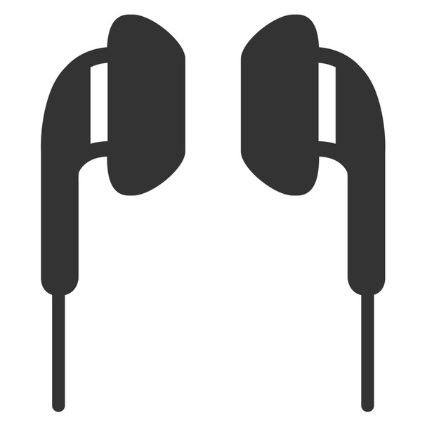 dispositif écouteur icône oreillette dans le style solide - Vecteur, image