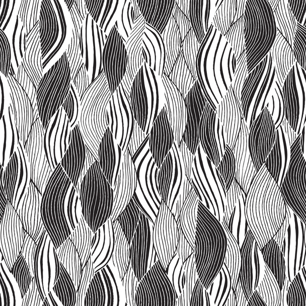 Beach seamless pattern in black and white - Vektör, Görsel