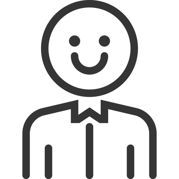ícone empregado emoção homem de negócios em estilo esboço - Vetor, Imagem