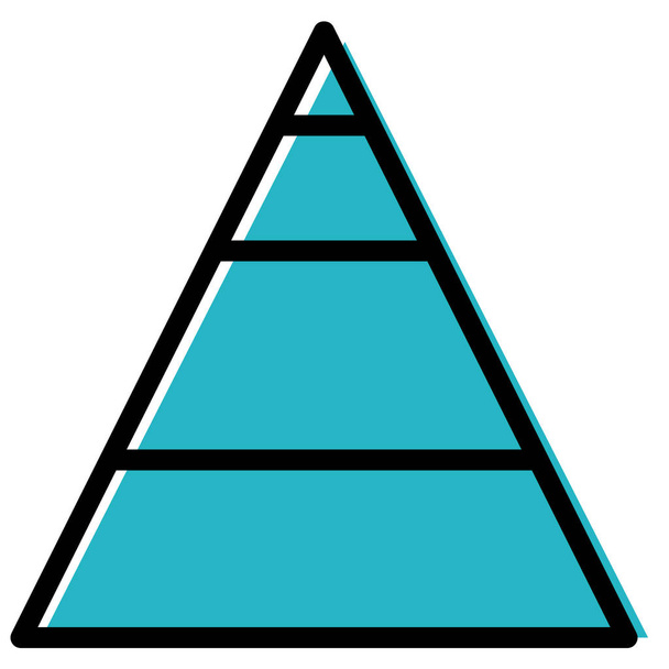 データピラミッド三角形のアイコンを記入アウトラインスタイル - ベクター画像