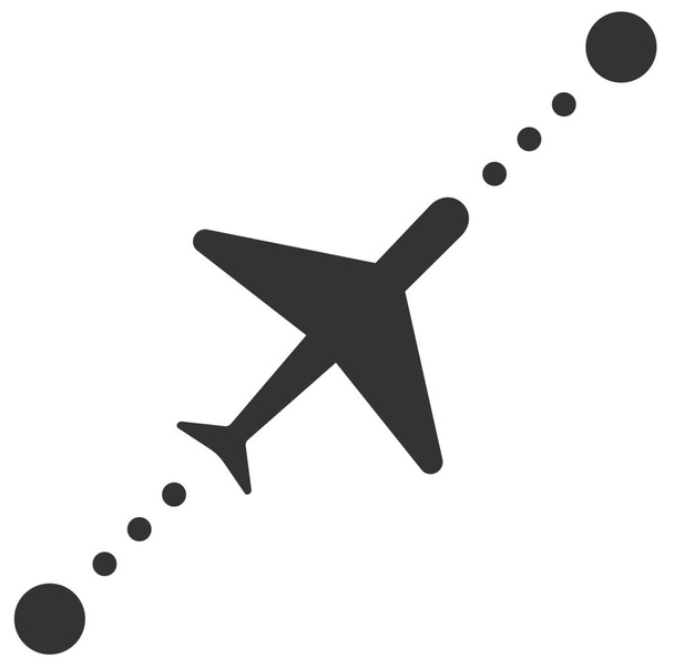 Direktflug-Fliegensymbol im Solid-Stil - Vektor, Bild
