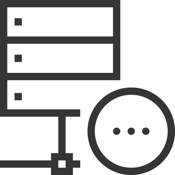 számítógép adatbázis ellipszis ikon vázlatos stílusban - Vektor, kép