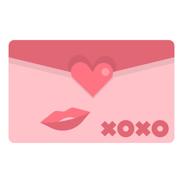 invitations letter love icon in Flat style - Vektör, Görsel