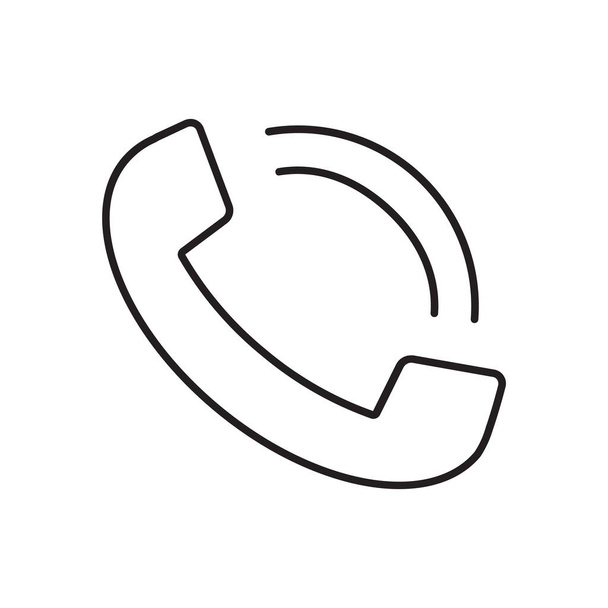 tekening afbeelding pictogram symbool telefoon ontvanger communicatie pictogram zwart op witte achtergrond - Vector, afbeelding