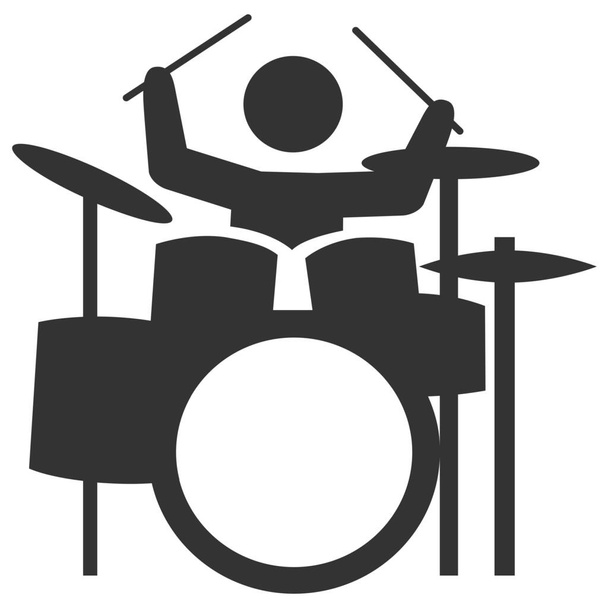 tambour ensemble percussion icône tambour dans le style solide - Vecteur, image