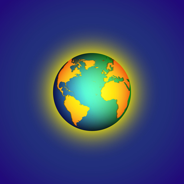 Color Globe world map on blue background vector - Vektor, obrázek