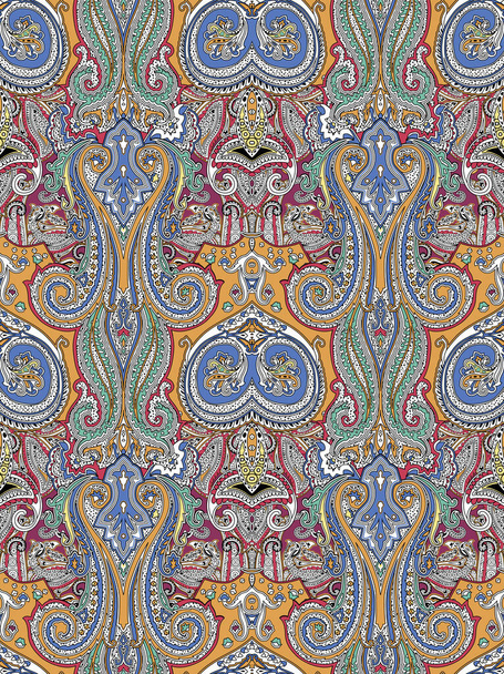Paisley-Muster mit traditionellen indischen Elementen. Perfektes Design für Dekoration und Textilien - Foto, Bild