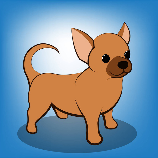 Cute Cartoon Vector Illustration of a Chihuahua  puppy dog - Vector, afbeelding