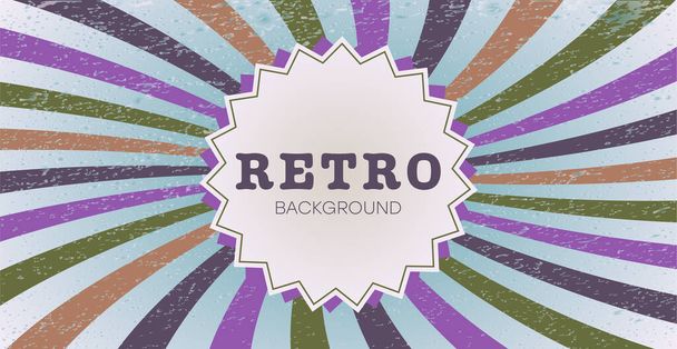Retro Background, Cover, Poster Template Hippie Style 1960-х годов. Психоделический стилизованный дизайн, яркая цветовая векторная иллюстрация. - Вектор,изображение