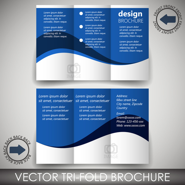 Tri-fold corporate business store brochure - Vector, Image