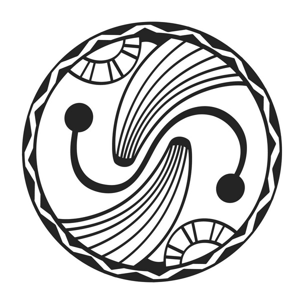 icône vectorielle avec ornement symbole de la culture CucuteniTrypillia pour votre projet - Vecteur, image