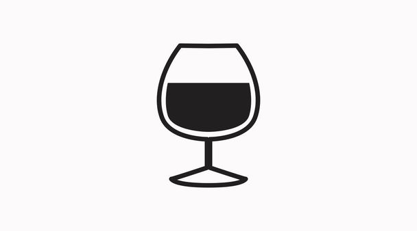 Trinken Icon. Vektor schwarz-weiß isolierte Illustration eines Getränks - Vektor, Bild