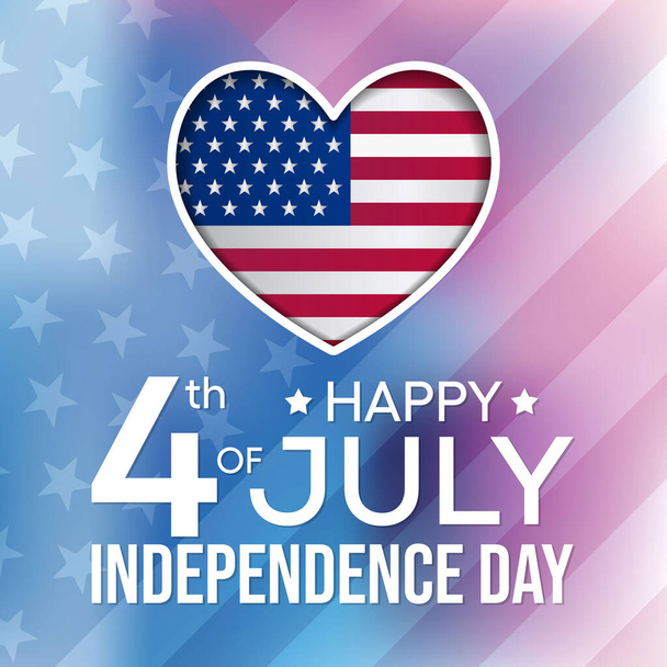 4. července je federální svátek ve Spojených státech připomínající Deklaraci nezávislosti USA. Vektorová ilustrace. - Vektor, obrázek
