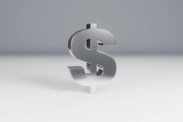 Символ доллара США в 3D - серебро - Фото, изображение