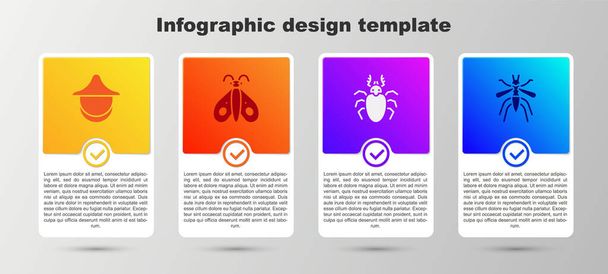 Set Beekeeper hat, Butterfly, Beetle deer and Mosquito. Business infographic template. Vector. - Vector, Image