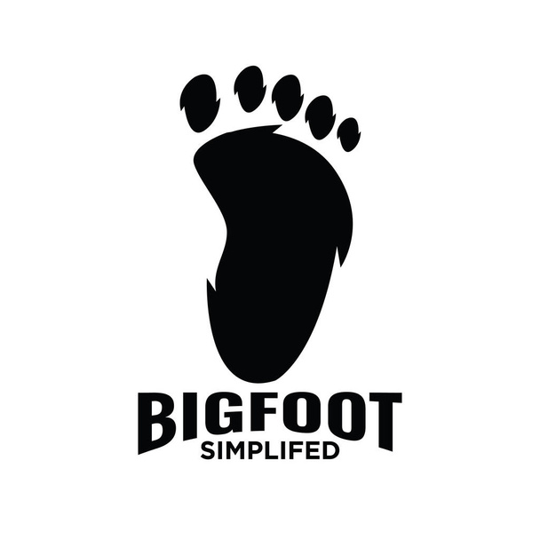 Premium einfach barfuß Big foot des Yeti-Logo-Symbol Illustration Design isoliert Hintergrund - Vektor, Bild