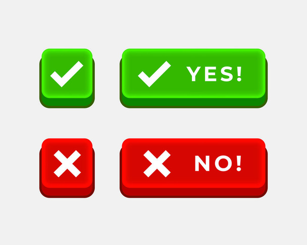 yes check mark and no cross buttons - Vector, Image