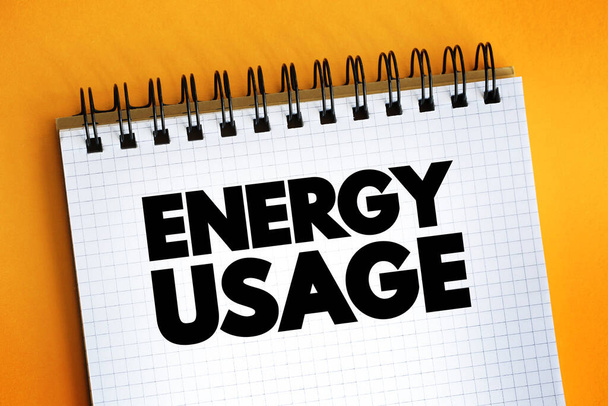 Energia Käyttö teksti lainaus Notepad, käsite backgroun - Valokuva, kuva