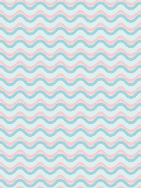 Wavy lines. Sea waves. Cute background for printing on notebooks, decorative pillows, bed linen. Abstract geometry blue and pink.  - Photo, Image