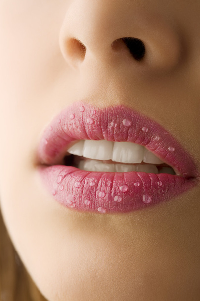 Mouth close up with drops - Foto, Imagem