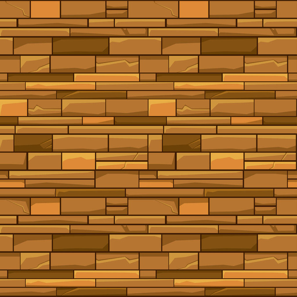 Texture sans couture mur de pierre de brique, papier peint motif jaune pour ui jeu. - Vecteur, image