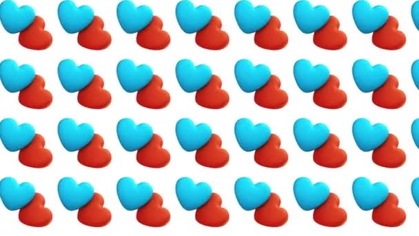 pareja amor 3d corazones mínimo movimiento arte patrón inconsútil 4k movimiento diseño animación abstracto 3d renderizar fondo secuencia Loopable - Metraje, vídeo