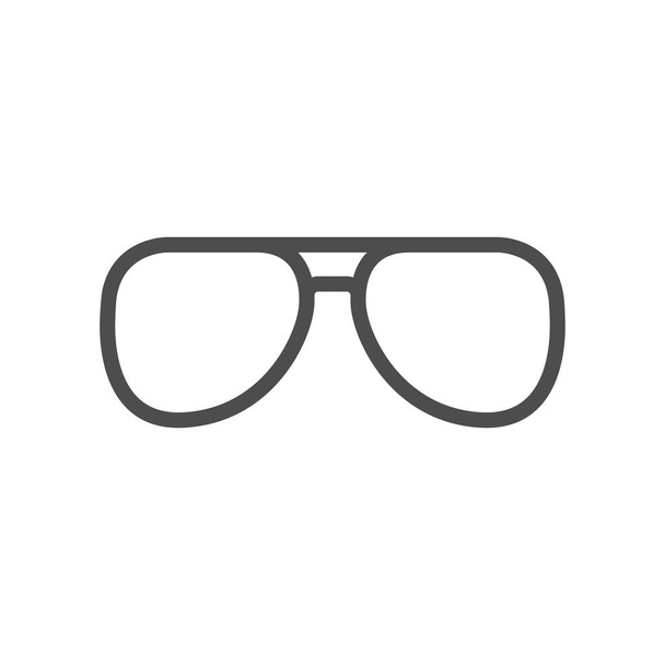 Awiator okulary glif ikona lub okulary przeciwsłoneczne symbol - Wektor, obraz