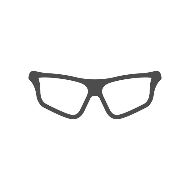 Sport eyeglasses glyph icon or spectacles frame silhouette - Vector, Imagen