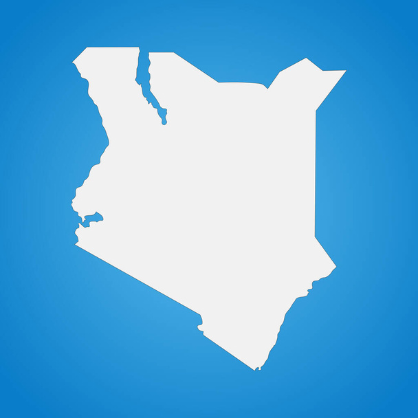 Vysoce podrobná mapa Keni s okraji izolovanými na pozadí - Vektor, obrázek