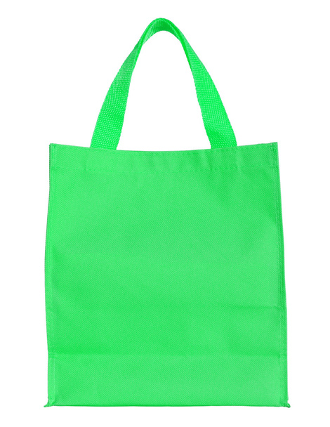 torby na zakupy płótnie zielony na białym tle na białym tle z klipsem - Zdjęcie, obraz