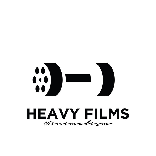Heavy Films Studio Movie Video Cinema Cinematography Film Production logo design vector icon illustration Isolated White Background - Vector, Image