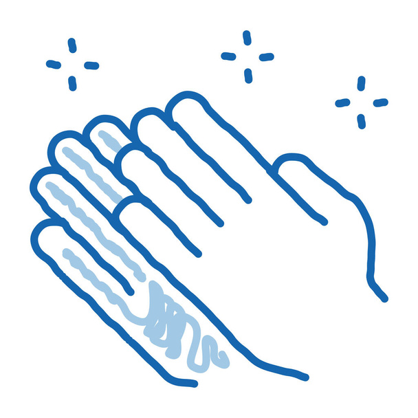 praying hands doodle icon hand drawn illustration - Vector, Image