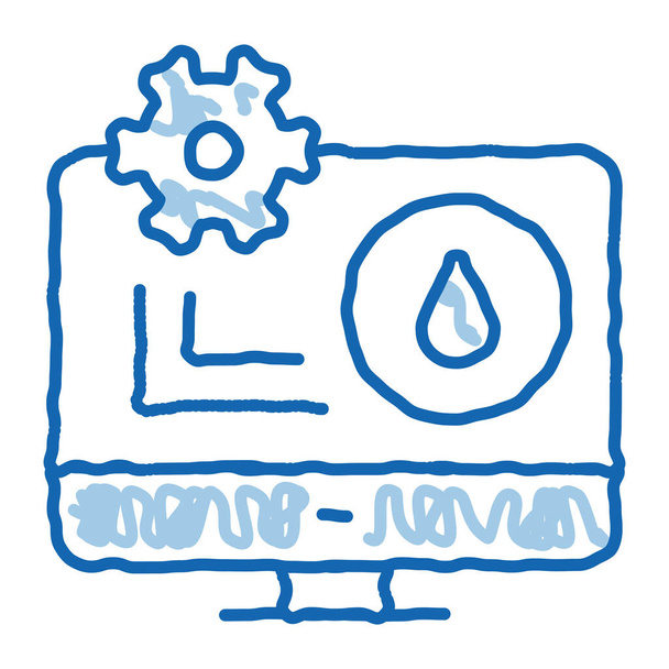 ustawienia zużycia gazu za pomocą ikony komputerowego bazgroła ręcznie rysowane ilustracja - Wektor, obraz