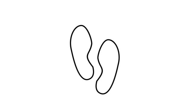 Empreinte étape ligne noire icône fond blanc conception simple - Vecteur, image