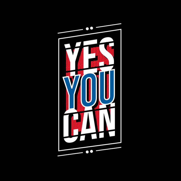 yes you can quote and poster design, black background - ベクター画像