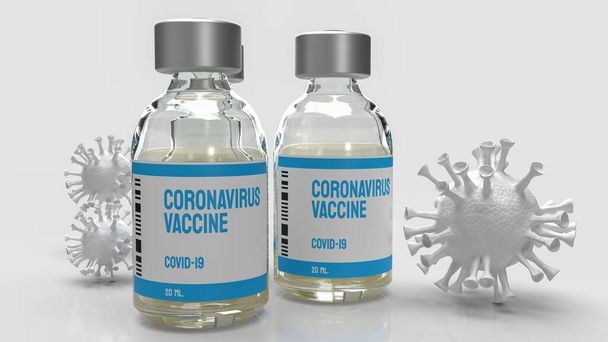 rokote covid 19 taudinpurkauksen ja lääketieteellisen konseptin 3d renderöinti. - Valokuva, kuva