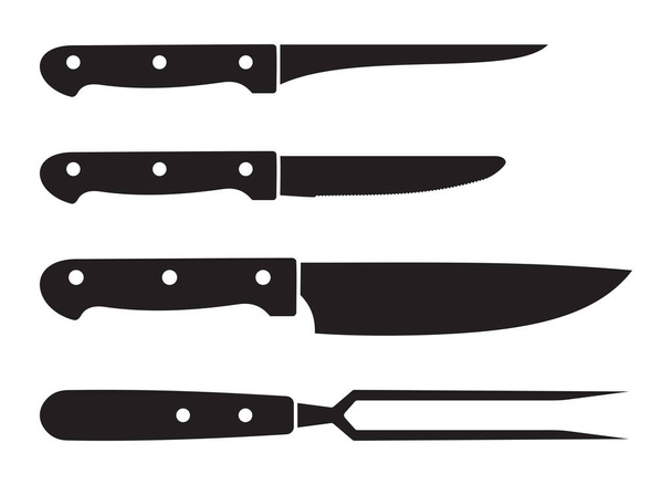 Illustrazione vettoriale del set di coltelli da cucina - Vettoriali, immagini
