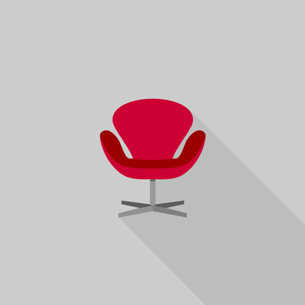 plochý dlouhý stín kanceláře židle ikony - Vektor, obrázek