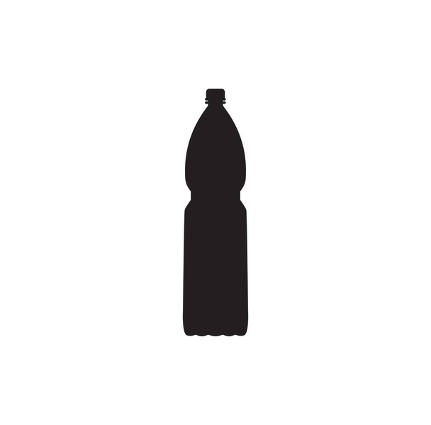 Plastik su şişesi siluetinin vektör çizimi - Vektör, Görsel