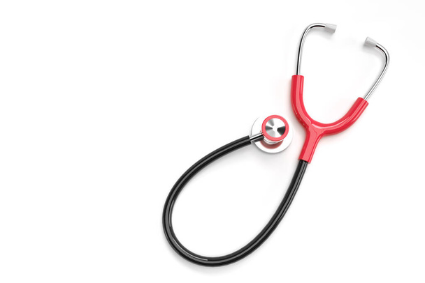 3d Render Realistic Medical Stethoscope on Color Background. - Photo, Image